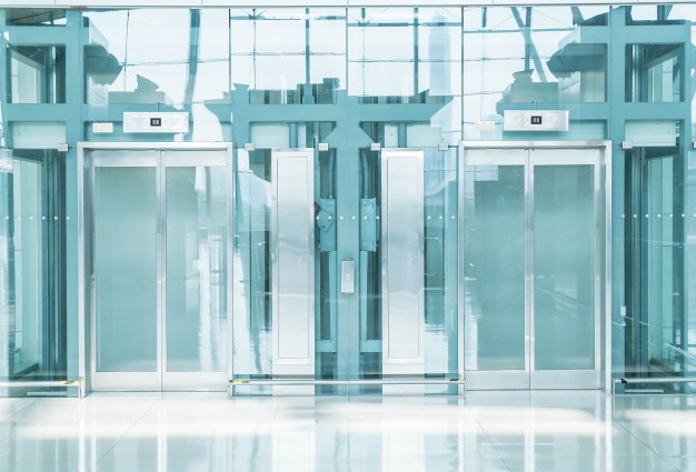 transparent elevator in underground passage 1339 6338